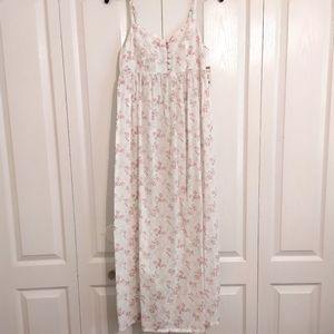Shabby Chic maxi floral embroidered dress white